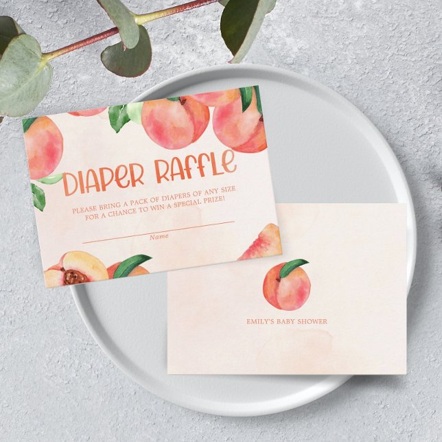Sweet Little Peach Diaper Raffle Enclosure Card (Creator Uploaded)