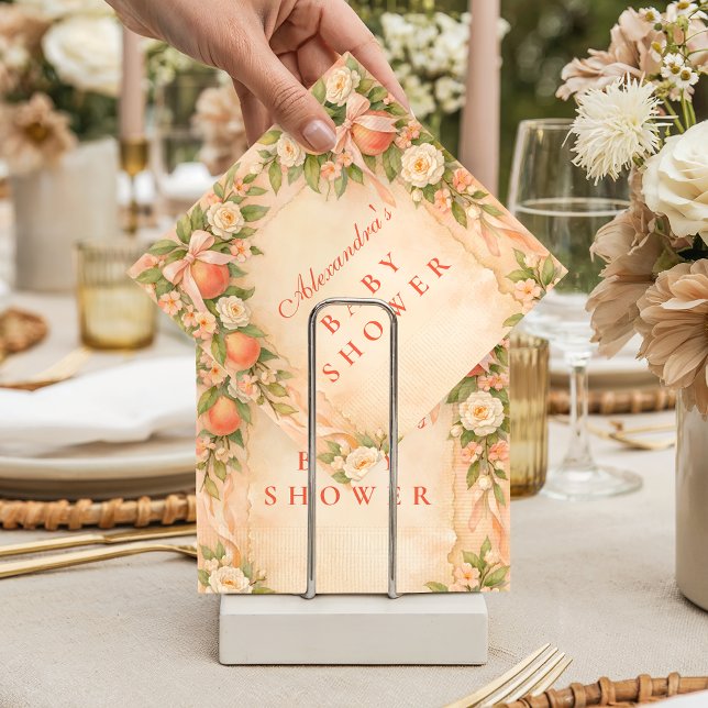 Sweet Little Peach Garden Baby Shower Napkin (Creator Uploaded)