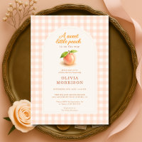 Sweet Little Peach Gingham Baby Shower