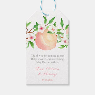Sweet Little Peach Girl Baby Shower Favour Tags