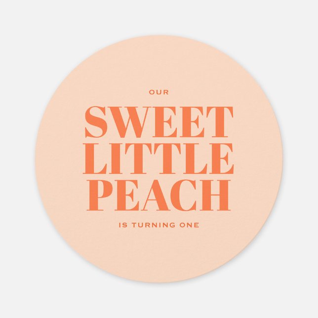 Sweet Little Peach Girl First Birthday Invitation (Creator Uploaded)