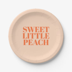 Sweet Little Peach Girl first Birthday Paper Plate