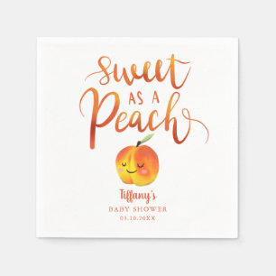 Sweet Little Peach Girls Summer Baby Shower Napkin