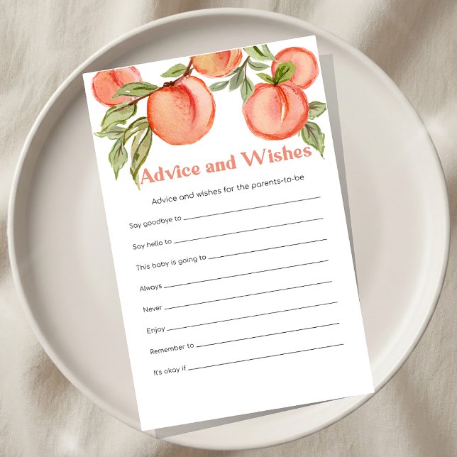 Sweet Little Peach Shower Advice and Wishes Game (Creator Uploaded)