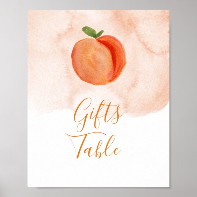 Sweet Little Peach Summer Gifts Table Poster (Front)