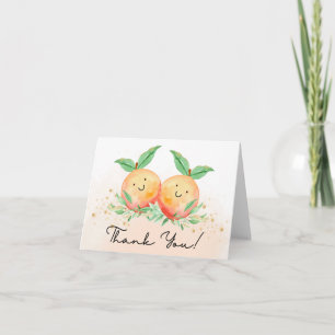 Sweet Little Peaches Baby Shower Thank You Note