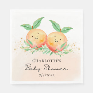 Sweet Little Peaches Twins Napkins