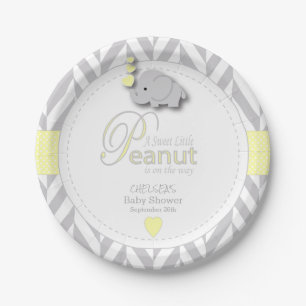 Sweet Little Peanut Elephant Baby Shower Paper Plate
