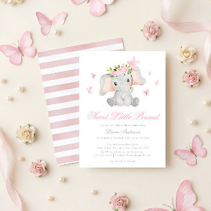 Sweet Little Peanut Elephant Elegant Baby Shower Invitation