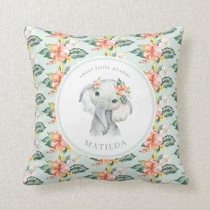 Sweet little peanut elephant floral baby cushion
