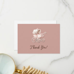 Sweet Little Princess Baby Shower Personalised Thank You Card