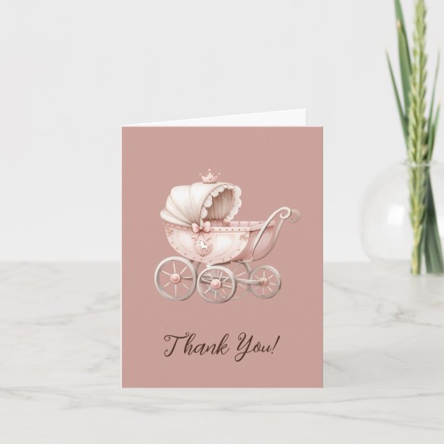 Sweet Little Princess Baby Shower Thank You Card (Front)