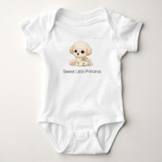 Sweet Little Princess Chibi Toy Poodle Puppy Dog Baby Bodysuit