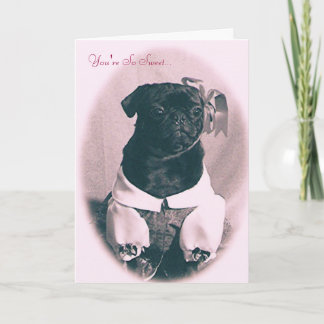 Sweet Little Pug Valentine's Day Greeting Card
