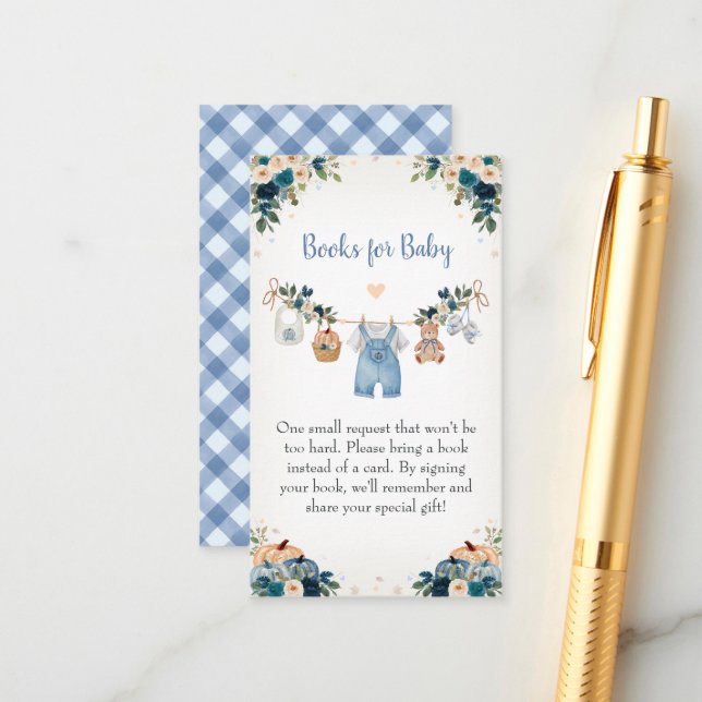 Sweet Little Pumpkin Autumn Baby Shower Enclosure Card (Front/Back In Situ)