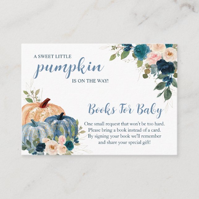 Sweet Little Pumpkin Autumn Baby Shower  Enclosure Card (Front)