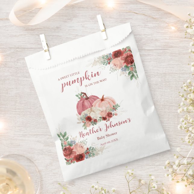 Sweet Little Pumpkin Autumn Baby Shower Favour Bags (Clipped)