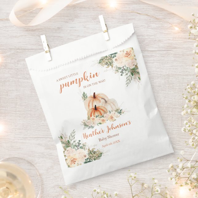 Sweet Little Pumpkin Autumn Baby Shower Favour Bags (Clipped)
