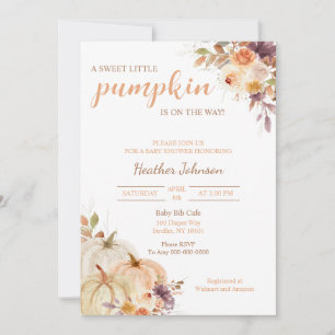 Sweet Little Pumpkin Autumn Baby Shower Invitation