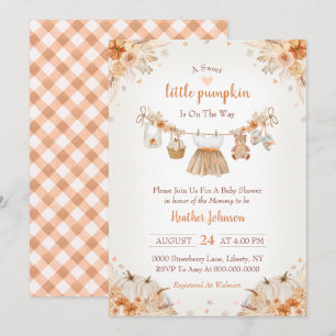 Sweet Little Pumpkin Autumn Baby Shower Invitation