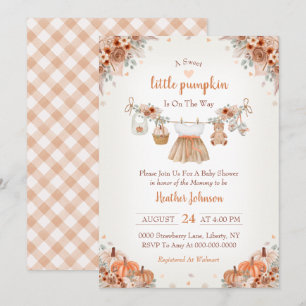 Sweet Little Pumpkin Autumn Baby Shower Invitation