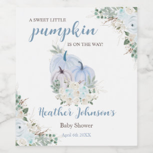 Sweet Little Pumpkin Autumn Baby Shower Label