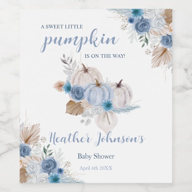 Sweet Little Pumpkin Autumn Baby Shower Label (Single Label)