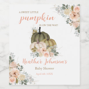 Sweet Little Pumpkin Autumn Baby Shower Label