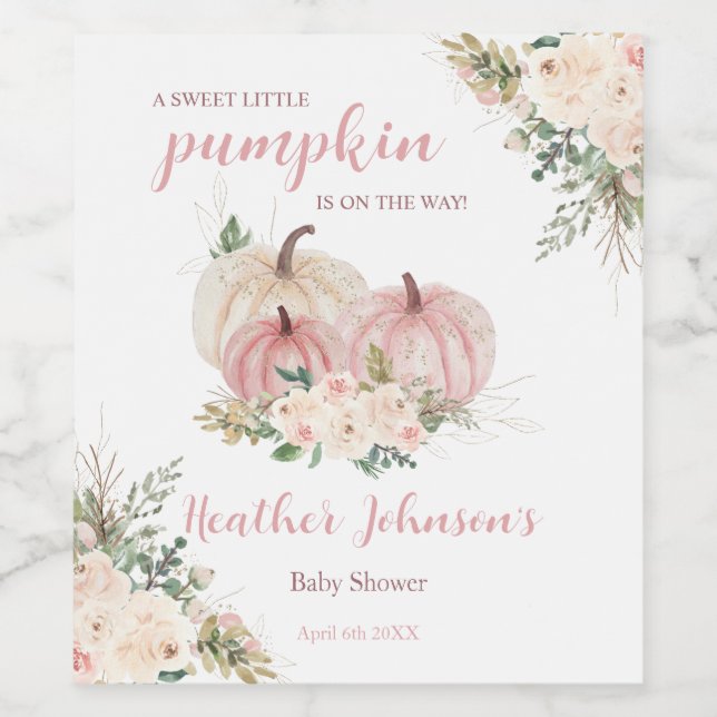 Sweet Little Pumpkin Autumn Baby Shower Label (Single Label)