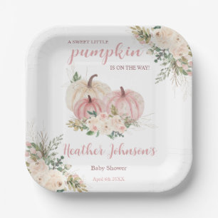 Sweet Little Pumpkin Autumn Baby Shower Paper Plate