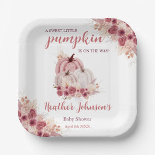 Sweet Little Pumpkin Autumn Baby Shower Paper Plate
