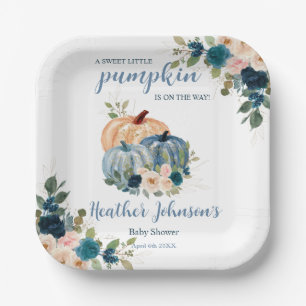 Sweet Little Pumpkin Autumn Baby Shower Paper Plate