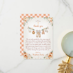 Sweet Little Pumpkin Autumn Baby Shower Thank You Card