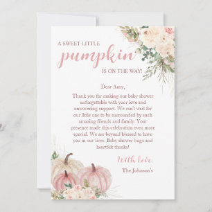 Sweet Little Pumpkin Autumn Baby Shower Thank You Card