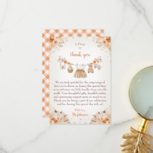 Sweet Little Pumpkin Autumn Baby Shower Thank You Card