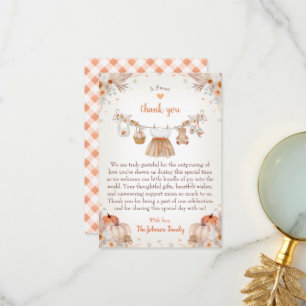 Sweet Little Pumpkin Autumn Baby Shower  Thank You Card