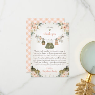 Sweet Little Pumpkin Autumn Baby Shower  Thank You Card