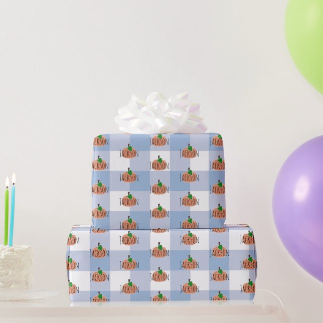 Sweet Little Pumpkin Baby Boy 1st Birthday Wrapping Paper (Party Gifts)