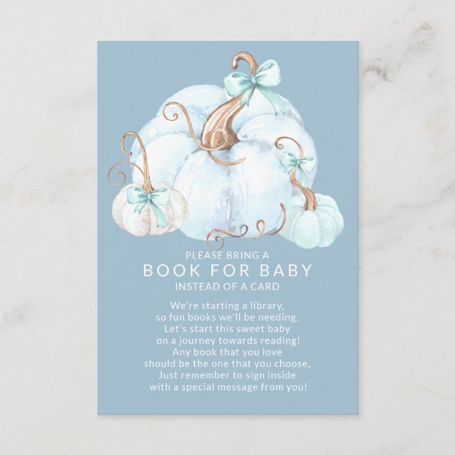 Sweet Little Pumpkin Baby Shower Book for Baby Enclosure Card (Front)