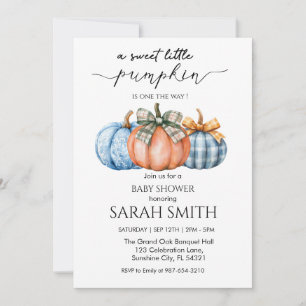  Sweet  Little Pumpkin Baby Shower Invitation