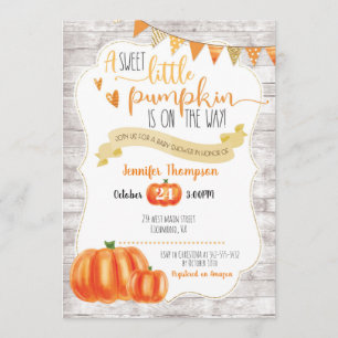 Sweet Little Pumpkin Baby Shower Invitation