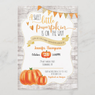 Sweet Little Pumpkin Baby Shower Invitation