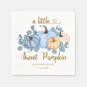 Sweet little pumpkin baby shower napkin