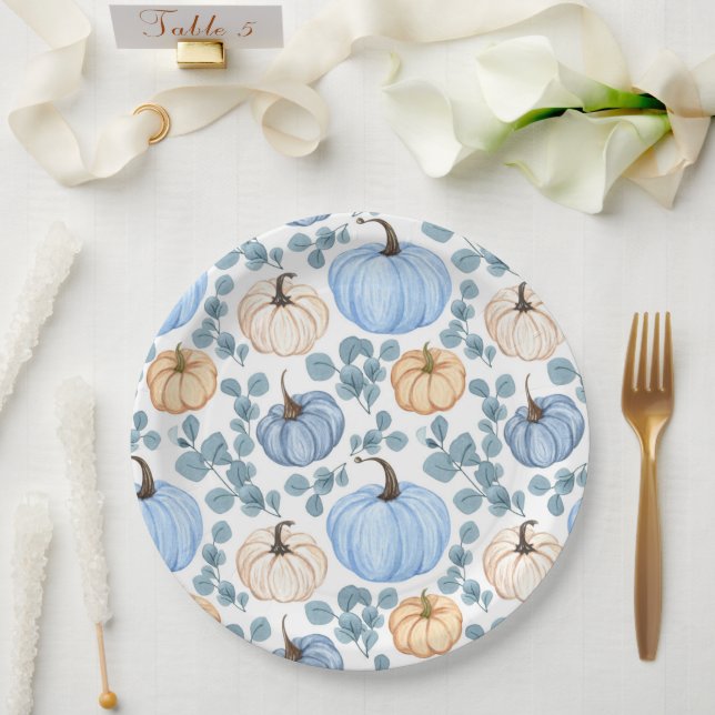 Sweet little pumpkin baby shower Paper Plates (Wedding)