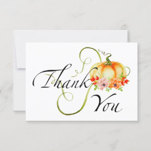 Sweet little pumpkin baby shower thank you card