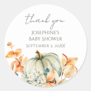 Sweet Little Pumpkin Baby Shower Thank You Label