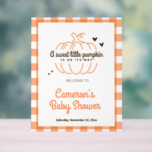 Sweet Little Pumpkin Baby Shower Welcome Sign