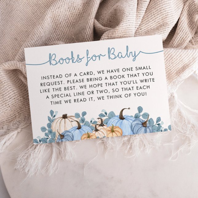 Sweet Little Pumpkin Blue Autumn Books for Baby Enclosure Card (Creator Uploaded)