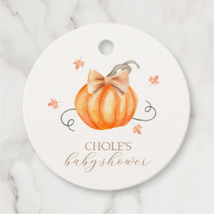 Sweet Little Pumpkin Bow Fall Baby Shower  Favour Tags