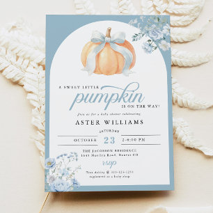 Sweet Little Pumpkin Boy Baby Shower Invitation